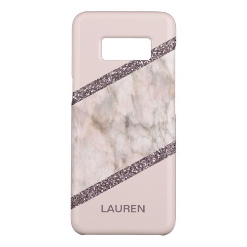 Custom Mauve Glitter Stripes Marbled Art Pattern Case_Mate Samsung Galaxy S8 Case