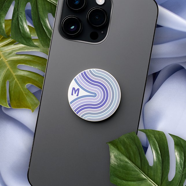 Custom Mauve Pink Blue Purple Violet White Stripes PopSocket (Creator Uploaded)