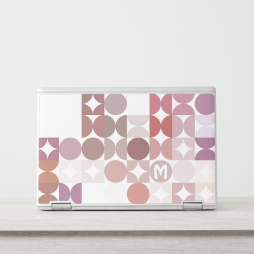 Custom Mauve Taupe Blush Pink Retro Art Pattern HP Laptop Skin