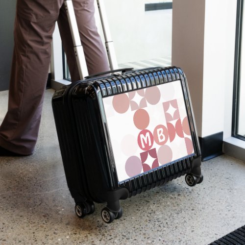 Custom Mauve Taupe Blush Pink Retro Art Pattern Luggage