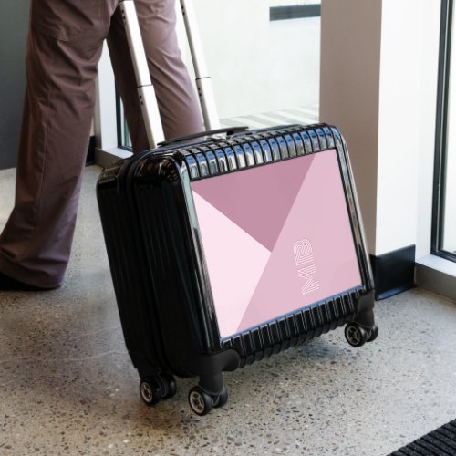Custom Mauve Taupe Dusty Rose Blush Pink Monogram Luggage