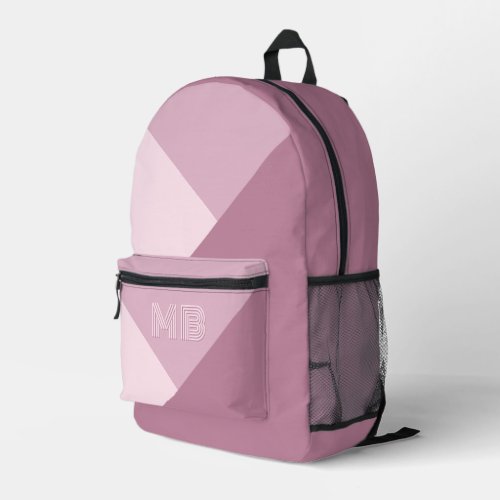 Custom Mauve Taupe Dusty Rose Blush Pink Printed Backpack