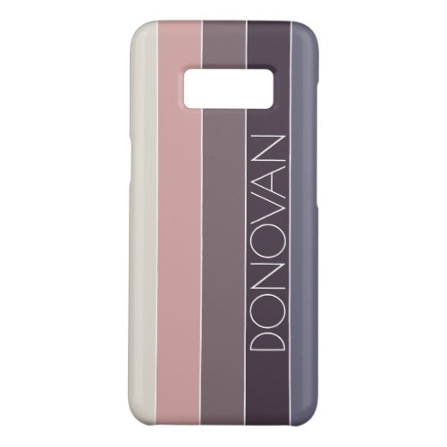 Custom Mauve Taupe Pink Cream Stripes Pattern Case_Mate Samsung Galaxy S8 Case