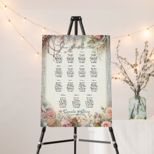 Custom Maximalist Seating Chart Vintage Floral Foam Board