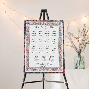 Custom Maximalist Seating Chart Vintage Floral Foam Board