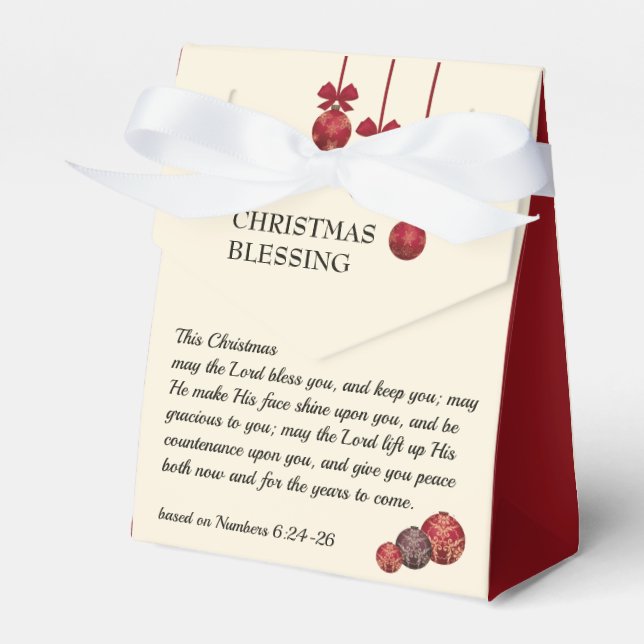 Custom May the Lord Bless You CHRISTMAS BLESSING  Favor Boxes (Front Side)