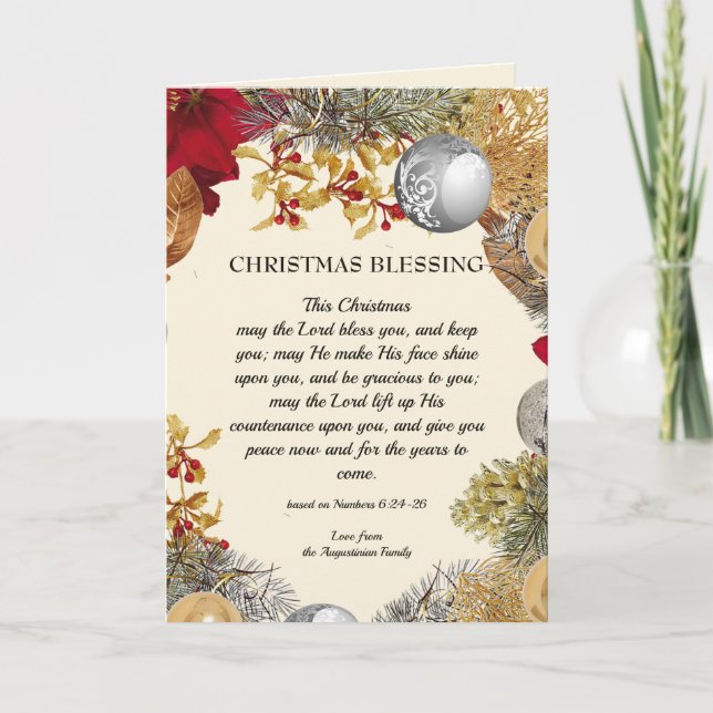Custom MAY THE LORD BLESS YOU | Christmas Blessing Holiday Card (Front)