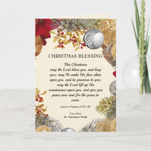 Custom MAY THE LORD BLESS YOU  Christmas Blessing Holiday Card