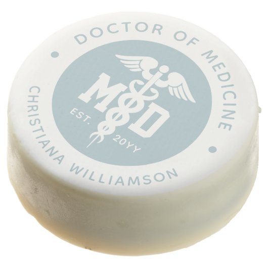 Custom MD Doctor of Medicine Doctor Graduation Chocolate Covered Oreo (Angled)