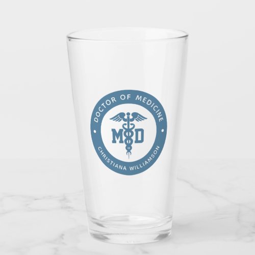 Custom MD Doctor of Medicine Doctor Graduation Glass