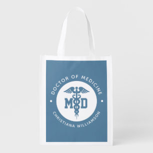 Custom MD Doctor of Medicine Doctor Graduation Grocery Bag