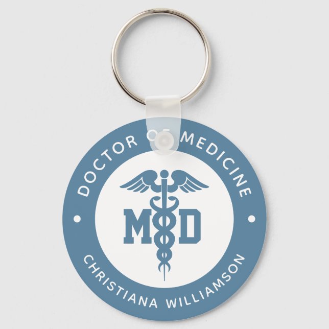 Custom MD Doctor of Medicine Doctor Graduation Keychain (Front)