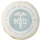 Custom MD Doctor of Medicine Doctor Graduation Sugar Cookie (Front)