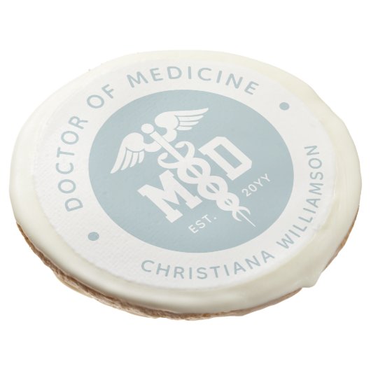 Custom MD Doctor of Medicine Doctor Graduation Sugar Cookie (Angled)