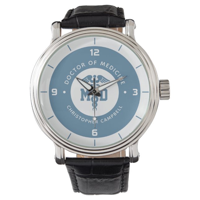 Custom MD Doctor of Medicine Doctor Graduation Watch (Front)