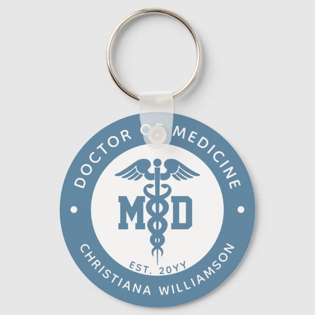 Custom MD Doctor of Medicine Graduation Gifts Keychain (Front)
