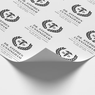 Custom MD Doctor of Medicine Med School Graduation Wrapping Paper