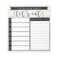 Custom Meal Planner and Grocery List Notepad