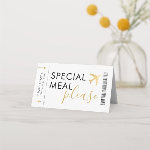 Custom Meal Request Table Placesetting Card