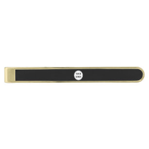 Custom, meaningful, elegant & everlasting button gold finish tie bar