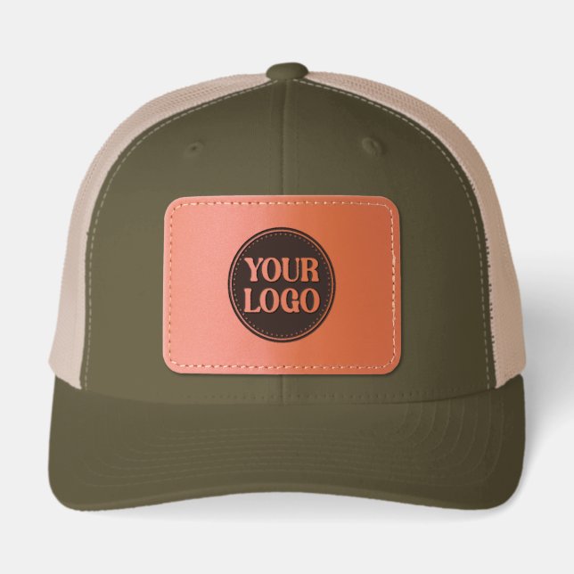 Custom, meaningful, elegant & everlasting button leather patch hat (Front)