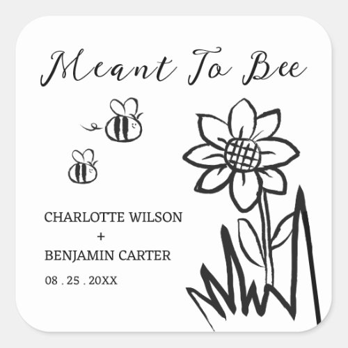 Custom Meant To Bee Wedding Envelope  Favor  Square Sticker