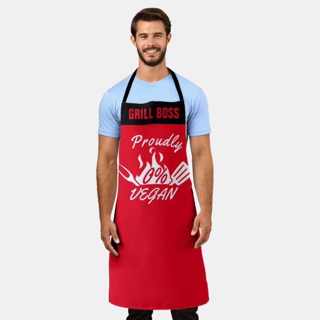 Custom Meat Lover Aprons, Funny BBQ Grill Chef Apron (Worn)