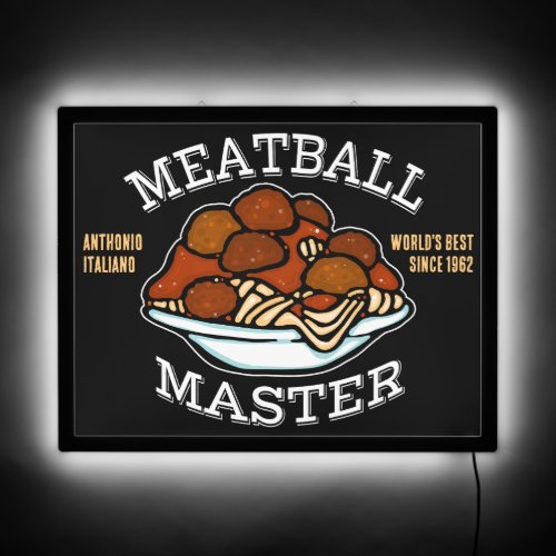 CUSTOM Meatball Master Italian Cooking Pizzeria  LED Sign