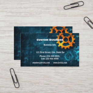 Custom Mechanic Machinery Engineering Fabricating Business Card