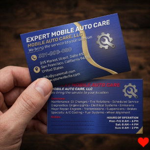 Custom mechanic service Vehicle Car AC repair Business Card