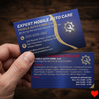 Custom mechanic service | Vehicle Car AC repair Business Card