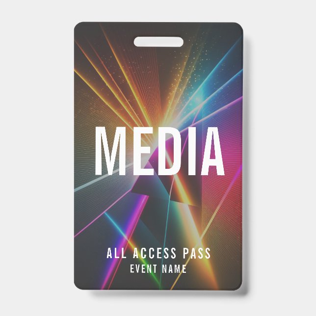 Custom Media Event Staff All Access Pass QR Code Badge (Front)