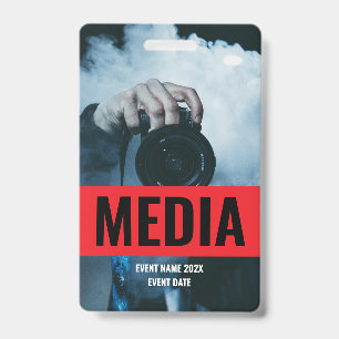 Custom Media Full Access Concert Festival Red Badge
