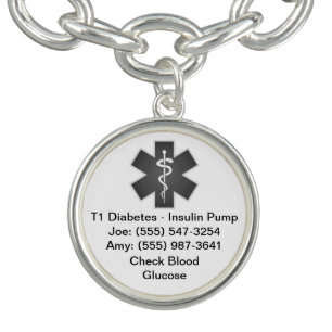 Custom Medical Alert Bracelet Gray