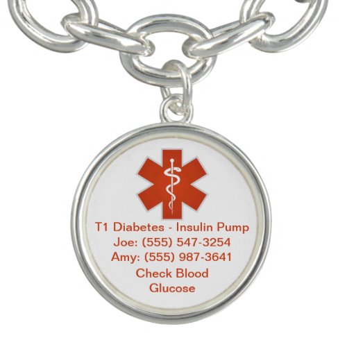 Custom Medical Alert Bracelet Orange