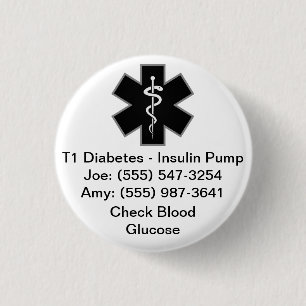 Custom Medical Alert Button Black