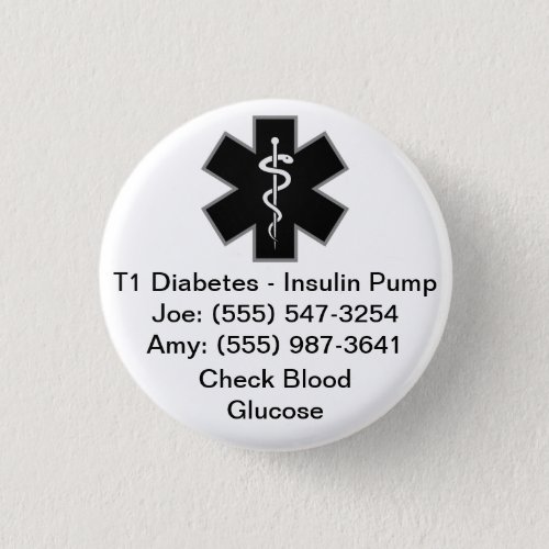 Custom Medical Alert Button Black