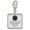 Custom Medical Alert Charm Black