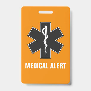 Custom Medical Alert ID & Emergency Contact Card Badge
