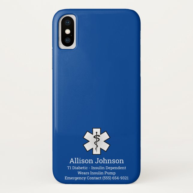 Custom Medical Alert Phone Case (Back)