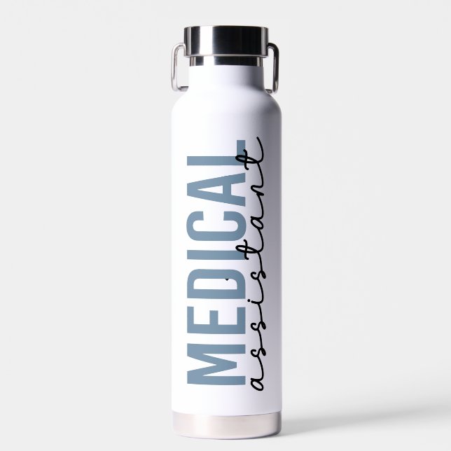 Custom Medical Assistant | Clinical Assistant Gift Water Bottle (Front)
