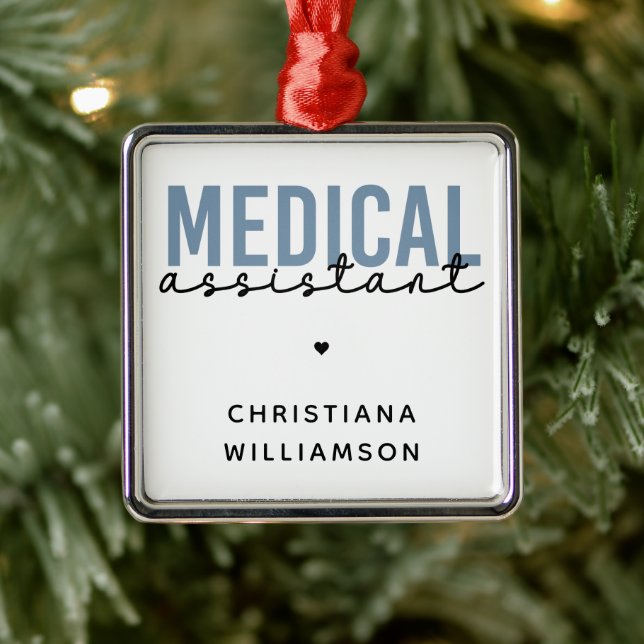 Custom Medical Assistant MA | Clinical Assistant Metal Ornament (Tree)