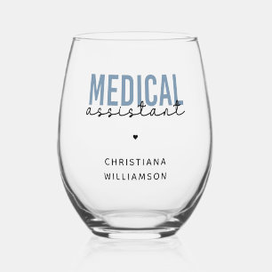 Custom Medical Assistant MA   Clinical Assistant Stemless Wine Glass