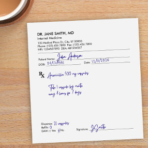 Custom Medical Doctor Physician RX Prescription Notepad