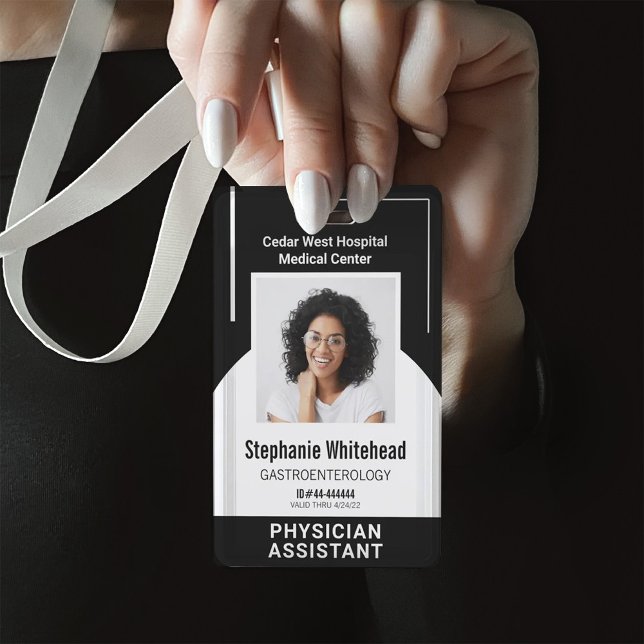 Custom Medical Employee Photo ID Black Badge (Creator Uploaded)