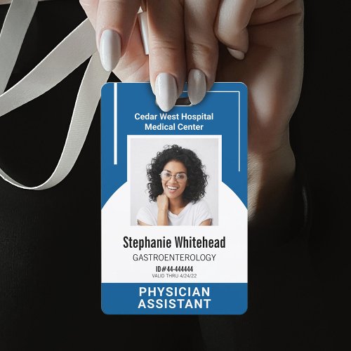 Custom Medical Employee Photo ID Royal Blue Badge