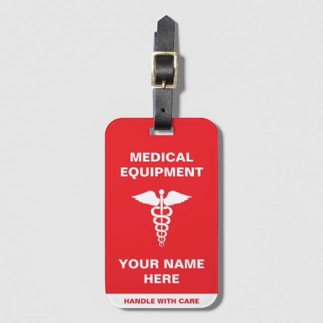 Custom Medical Handle with care Luggage Tag (Front Vertical)