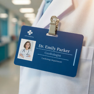 Custom Medical ID Badge Template Doctor & Lab
