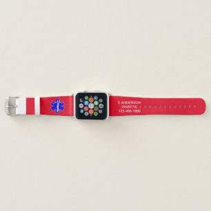Custom Medical Identification Emergency Alert Apple Watch Band