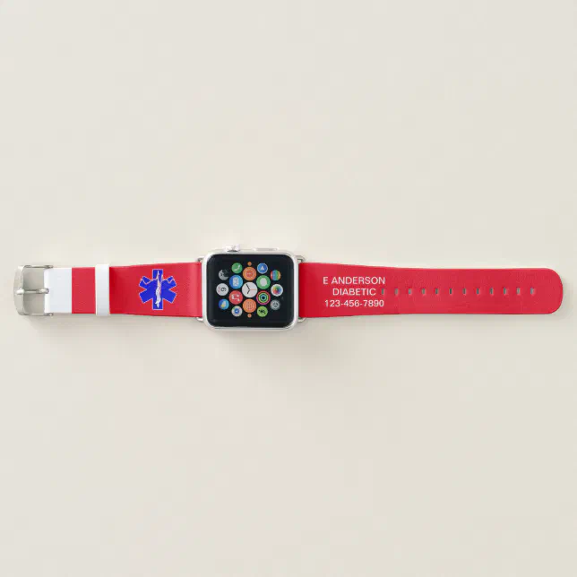 Custom Medical Identification Emergency Alert Apple Watch Band Zazzle